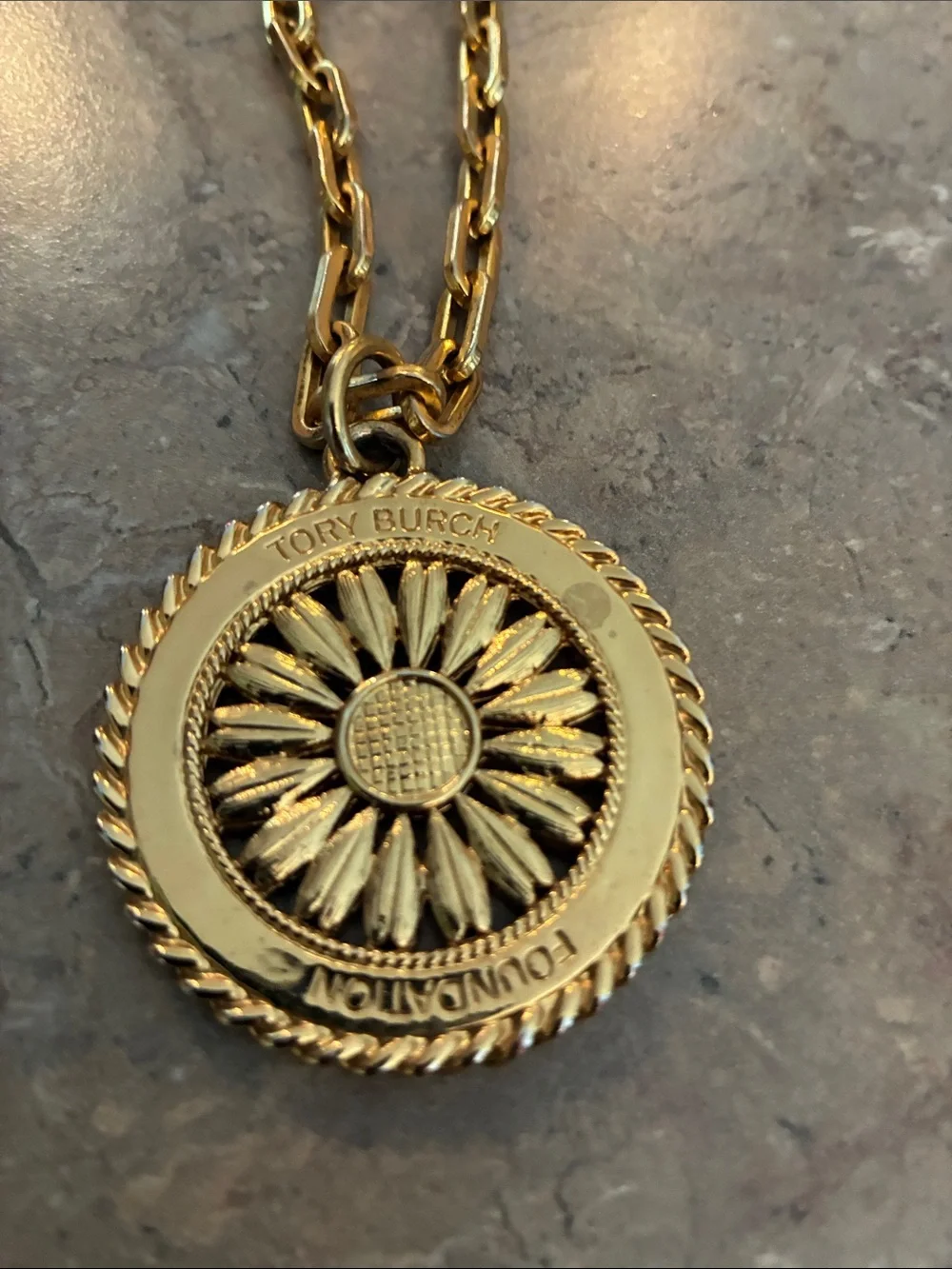 Tory Burch Gold Sunburst Pendant Necklace